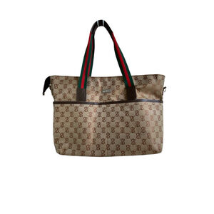 Insular Tote Bag Tan Green Monogram One Size